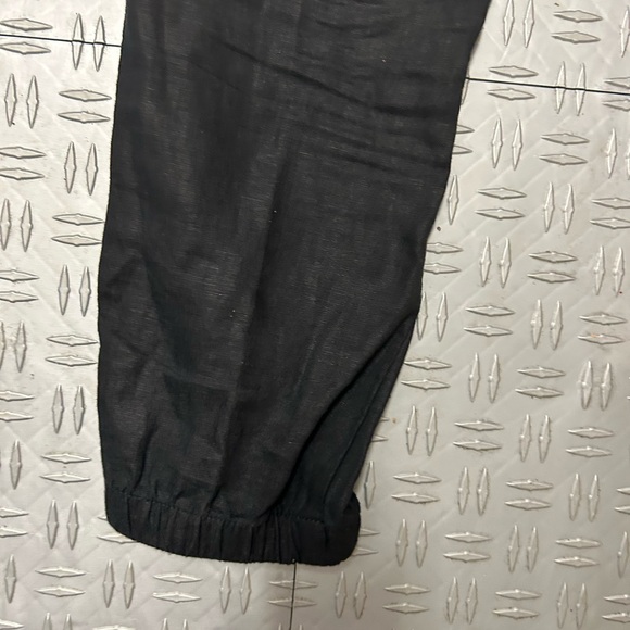 Athleta Cabo Linen Black Jogger Pants zippered pockets drawstring - Picture 8 of 11